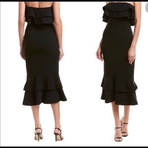 Cinq a sept black strapless formal dress